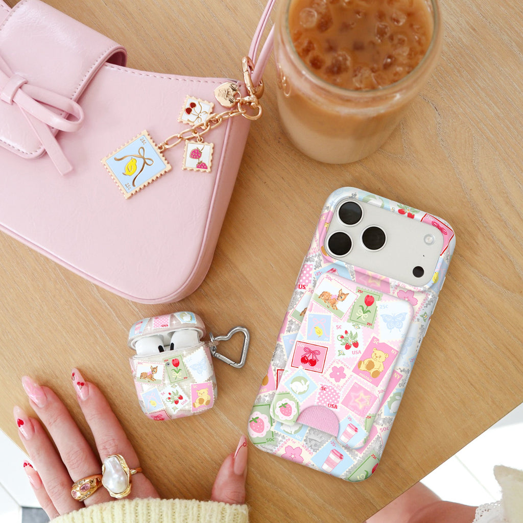 Spring Whimsy Stamps Glitter AirPod Case
