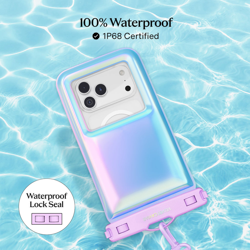 Lavender Holo Waterproof Floating Phone Pouch