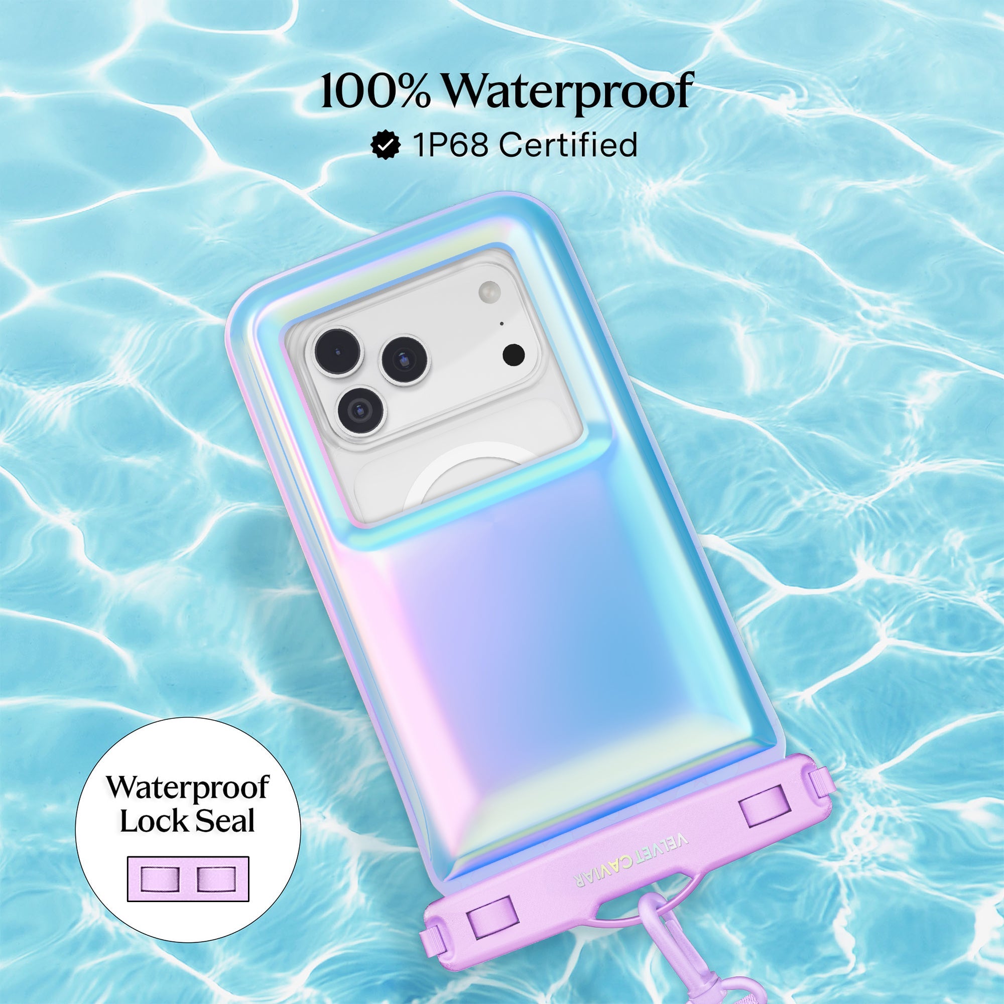 Lavender Holo Waterproof Floating Phone Pouch