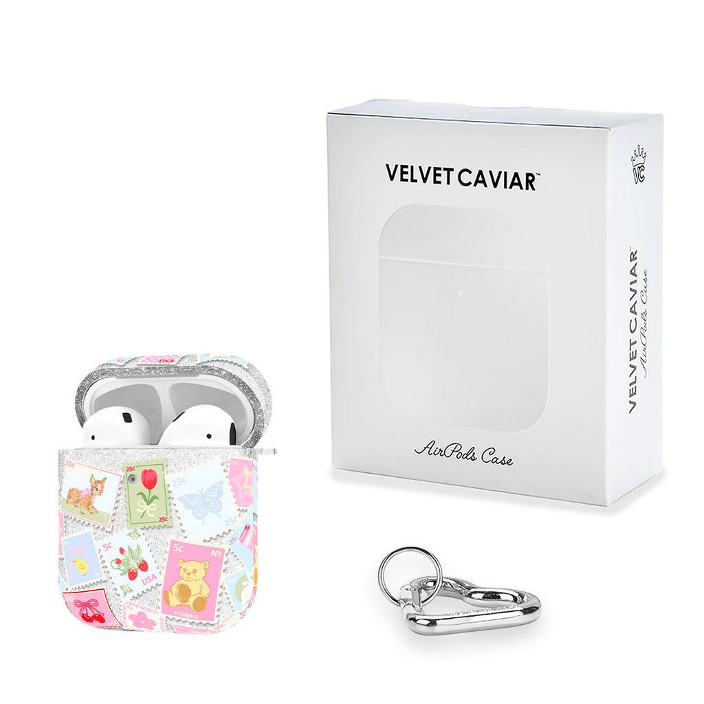 Spring Whimsy Stamps Glitter AirPod Case