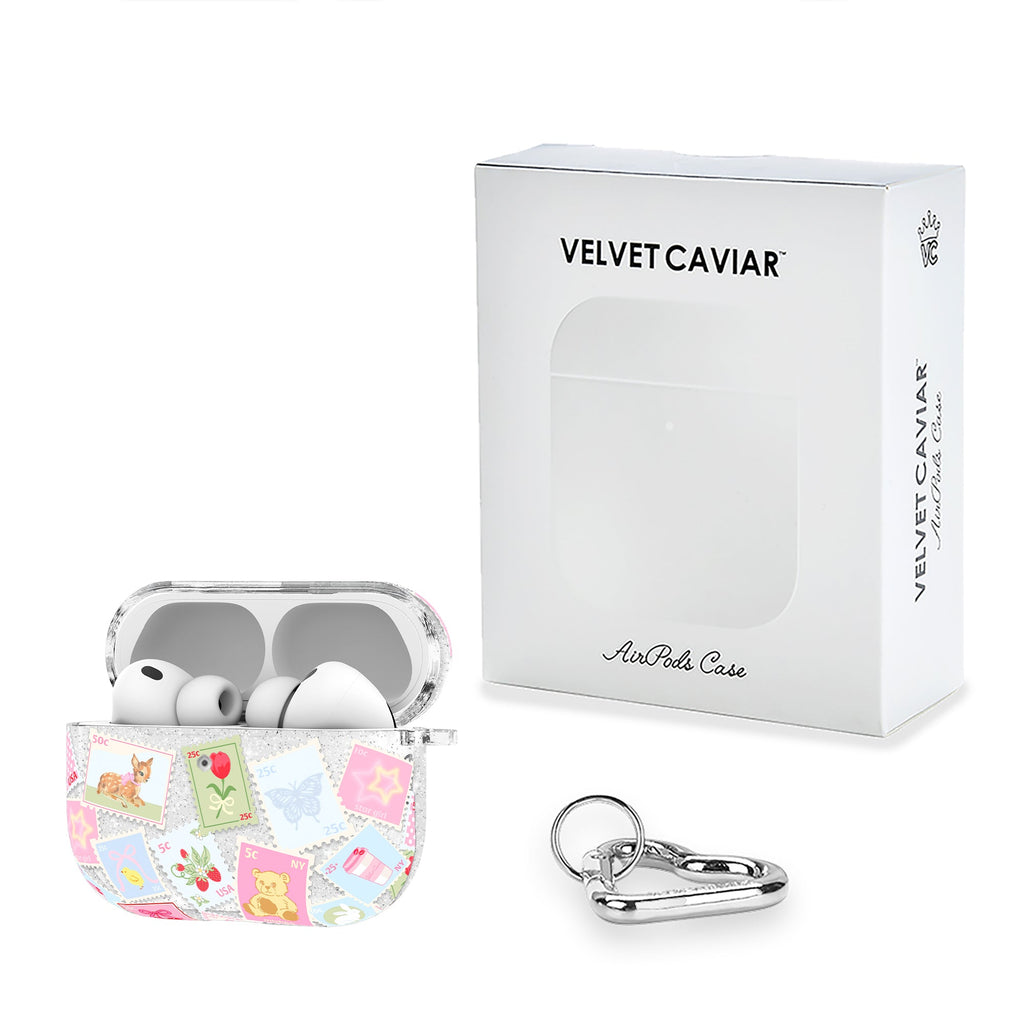 Spring Whimsy Stamps Glitter AirPod Case