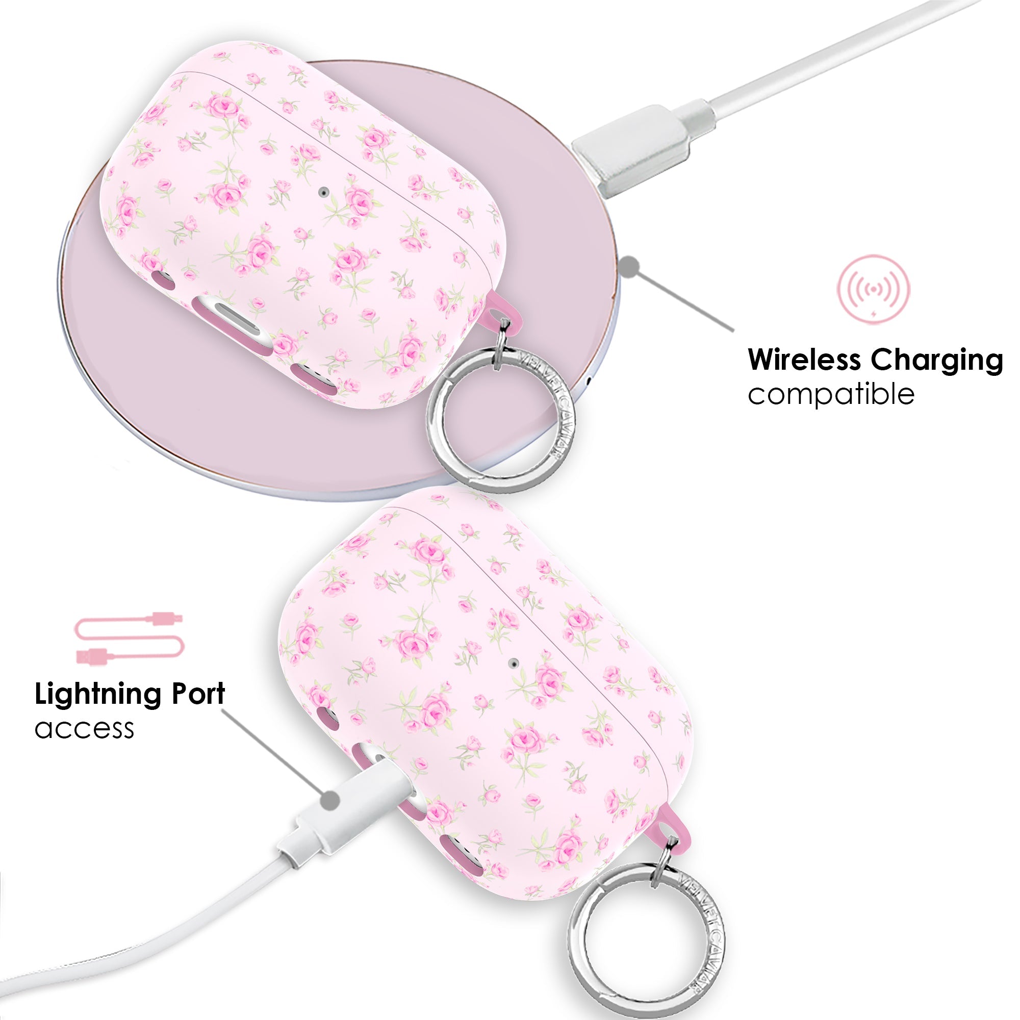 Dainty Pink Floral AirPod Case