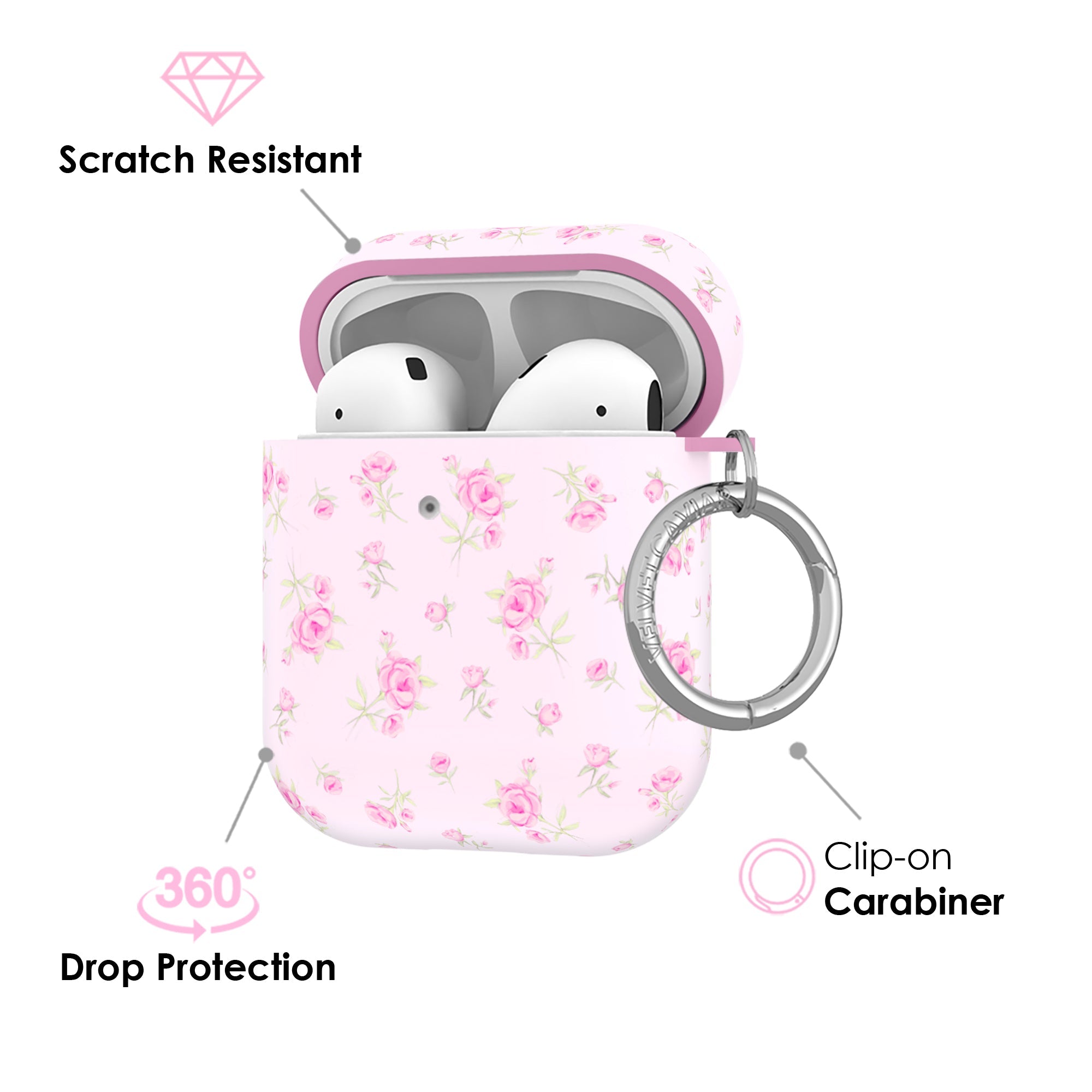 Dainty Pink Floral AirPod Case