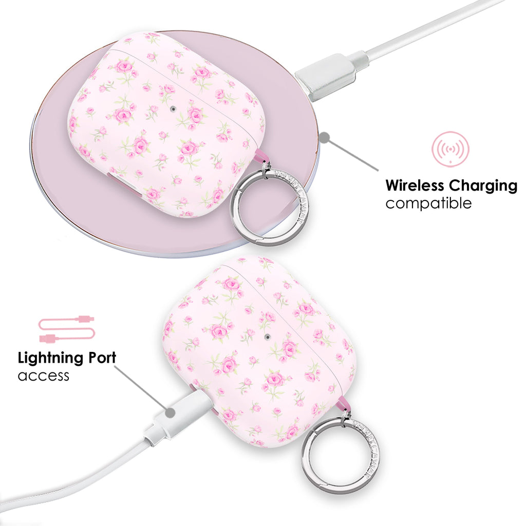 Dainty Pink Floral AirPod Case