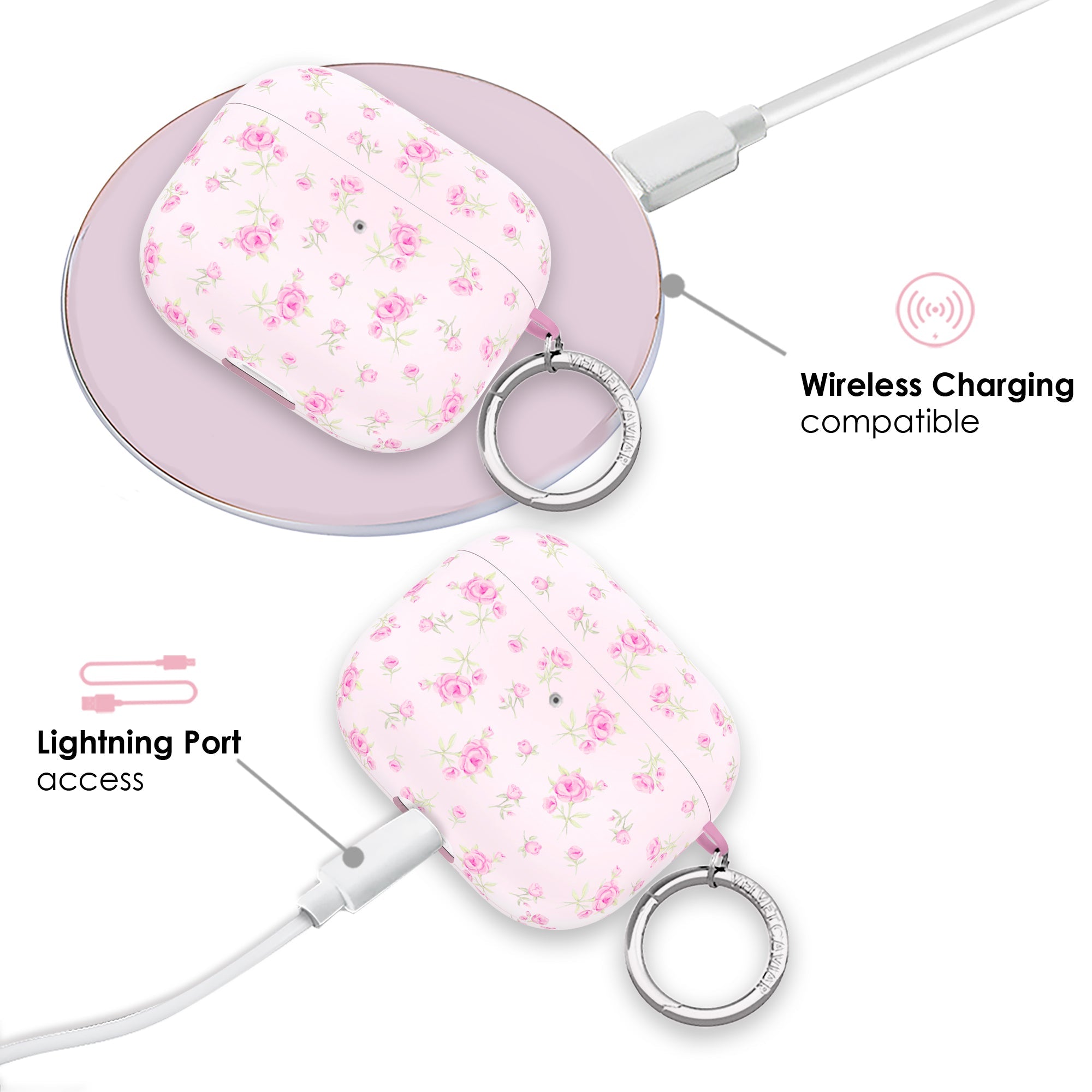 Dainty Pink Floral AirPod Case